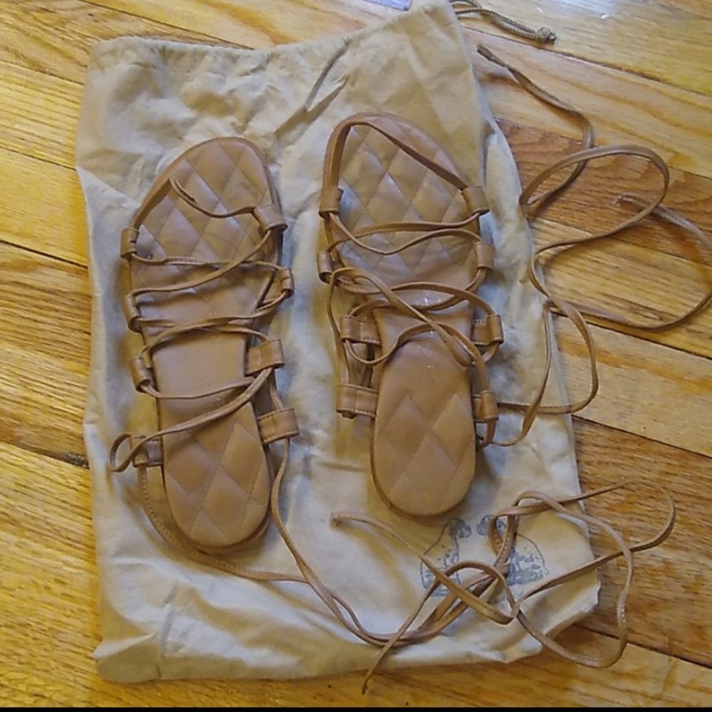 Vegan leather Italian Hermes gladiator sandals